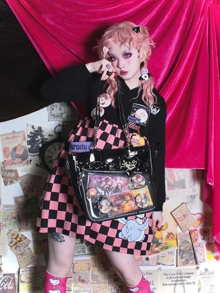 Borsa a tracolla ita trasparente da donna con catena a cuore_voghion.com
