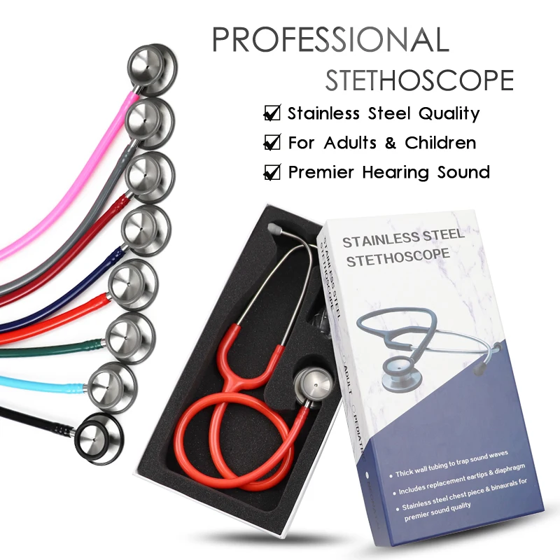 Professional Classic Dual Head Medical Pediatric Adult Infant Child Estetoscopio For Doctor Nurse Vet Cardiology II Stethoscope