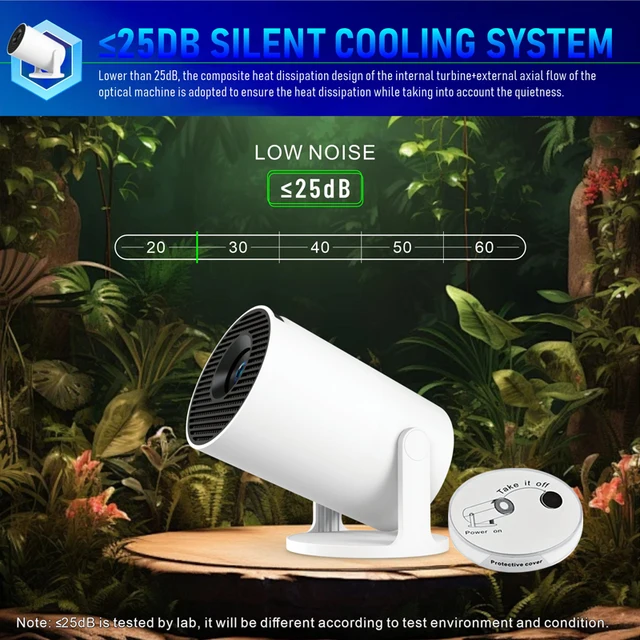 HY300PRO+ Smart Mini Projector with Android 11.0,Auto Keystone Ceiling Mount, Throw Portable Movie Projector,Glow Party Supplies 2