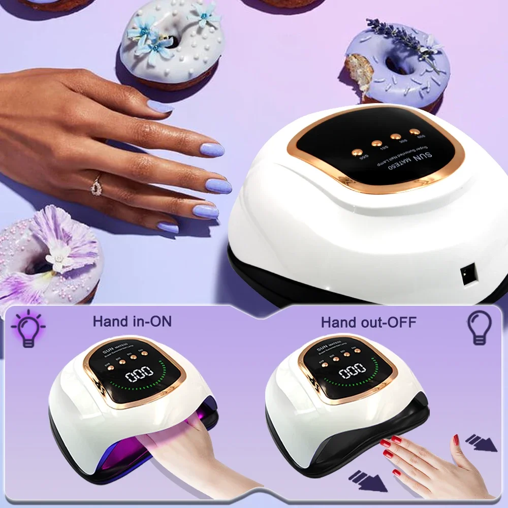 손톱 경화용 UV LED 네일 램프, 대형 스크린, 전문 네일 장비, 매니큐어 건조 램프, 모든 젤 광택제, 300W