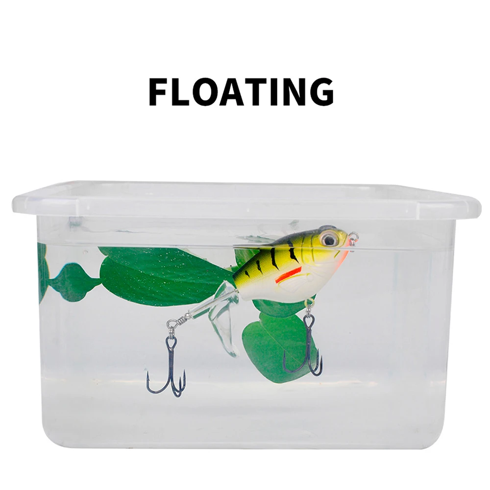Whopper Popper Topwater Fishing Lure - Premium Artificial Hard Bait with Rotating Soft Tail