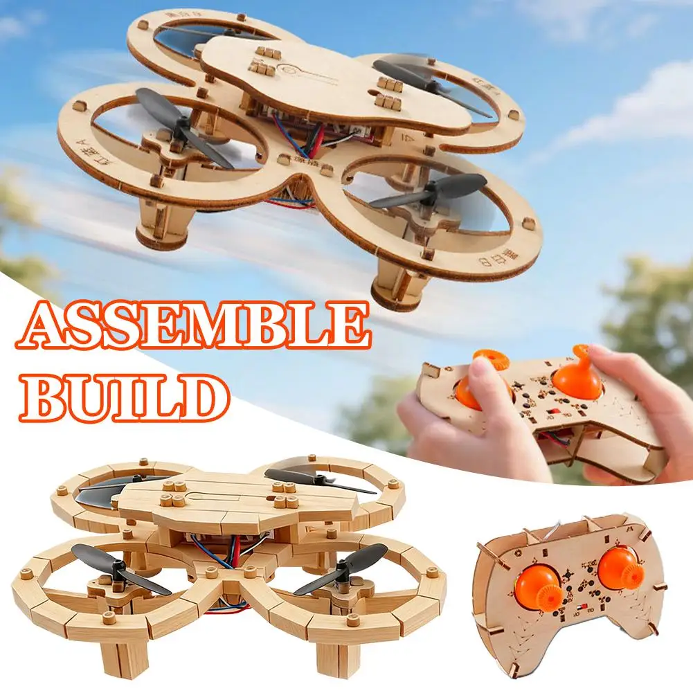 DIY 드론 나무 RC 비행기 미니 드론 장난감 원격 조종 헬리콥터 RC 모델 제작 쿼드콥터 어린이 장난감 크리스마스 선물 게임