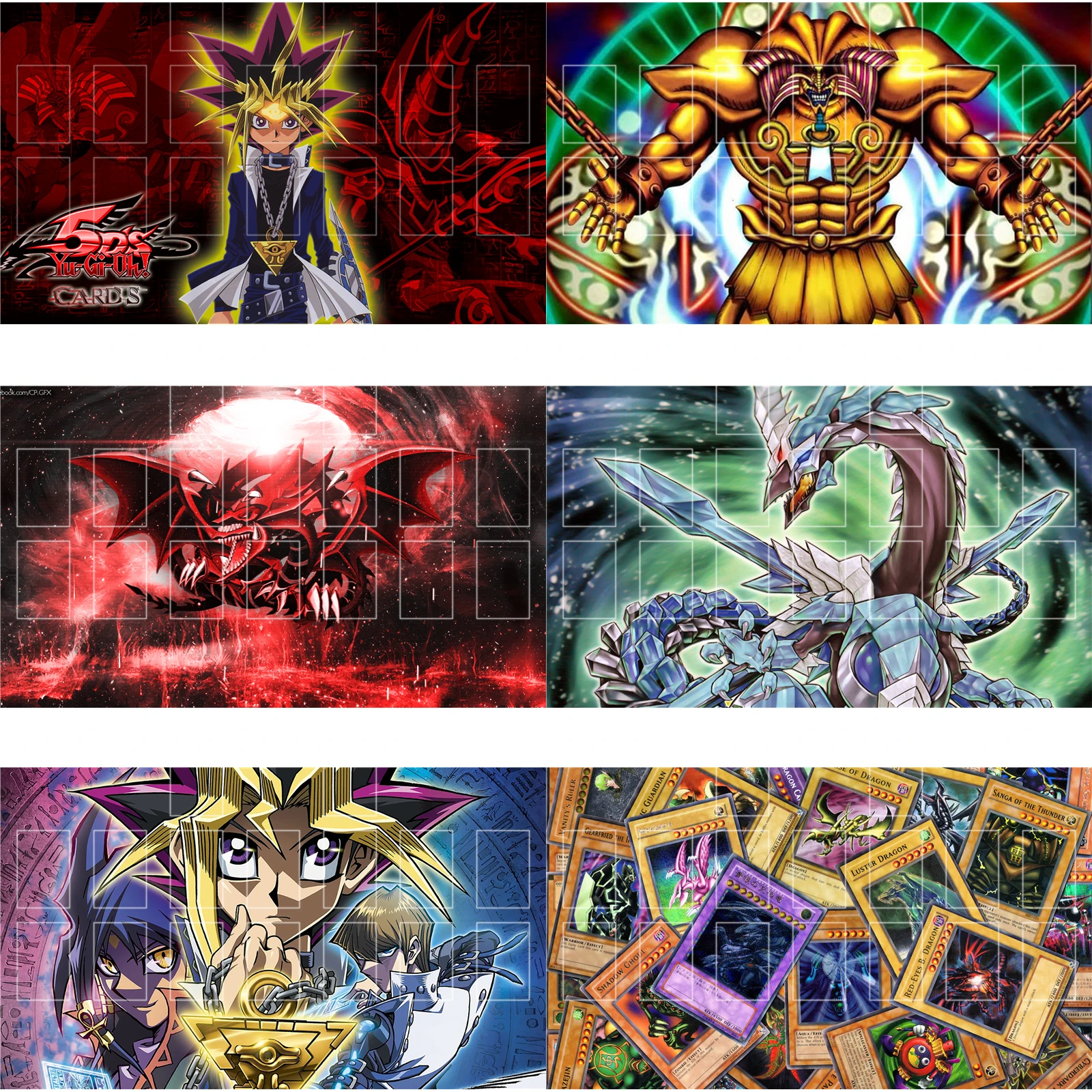 

YuGiOh Duel Monsters Playmat Blue-eyes White Dragon Exodia Dark Magician TCG CCG Mat Mouse Pad Trading Card Game Mat + Free Bag