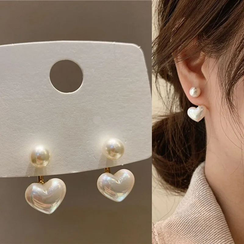 [韓国の人気ジュエリー] 925 silver. Egg pearl earring 925 Silver Needle Korean Fashion Imitation Pear Earrings For