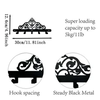 Decorative Wall Rack, Metal Wall Mounted Rack Hook, Wall Hanging Key Hanger, Household Coat Rack 2
