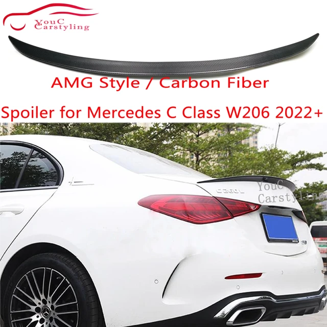 AMG Style Rear Spoiler Real Carbon Fiber Trunk Boot Lip for Mercedes C  Class W206 4 Door Sedan C180 C220d C300 2022+ - AliExpress