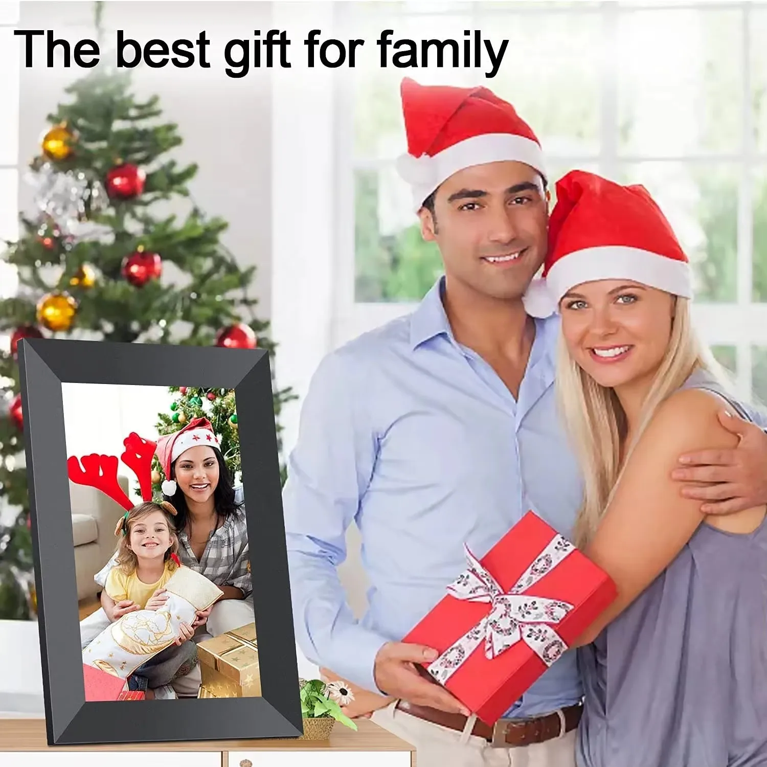 32GB FRAMEO 10.1 Inch Smart WiFi Digital Photo Frame 1280x800 IPS LCD Touch Screen,Best Christmas gift for friends and family view 6