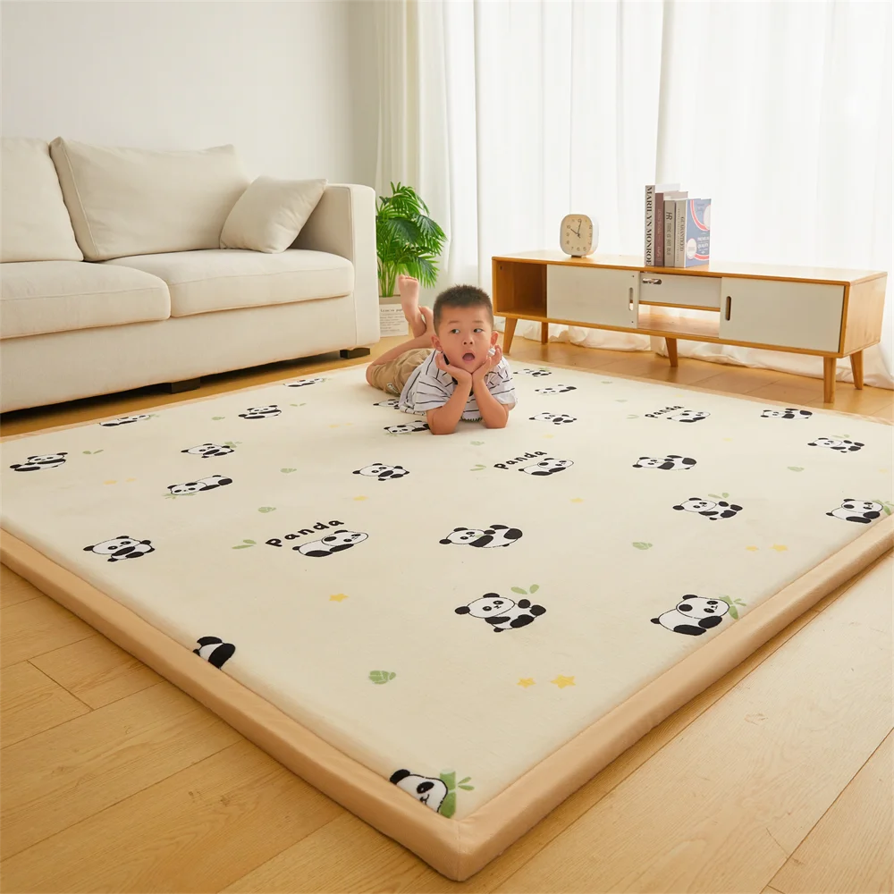Thicken 2cm Carpet Coral Fleece Bedroom Tatami Living Room Carpet Window Bedside Children's Room Baby Crawling Home Non-Slip Mat 6