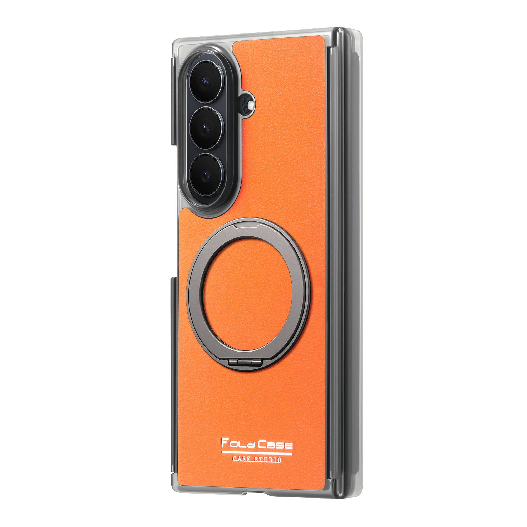 360 Rotating Magnetic Phone Case with Wireless Charging and Dual-Axis Shockproof Design