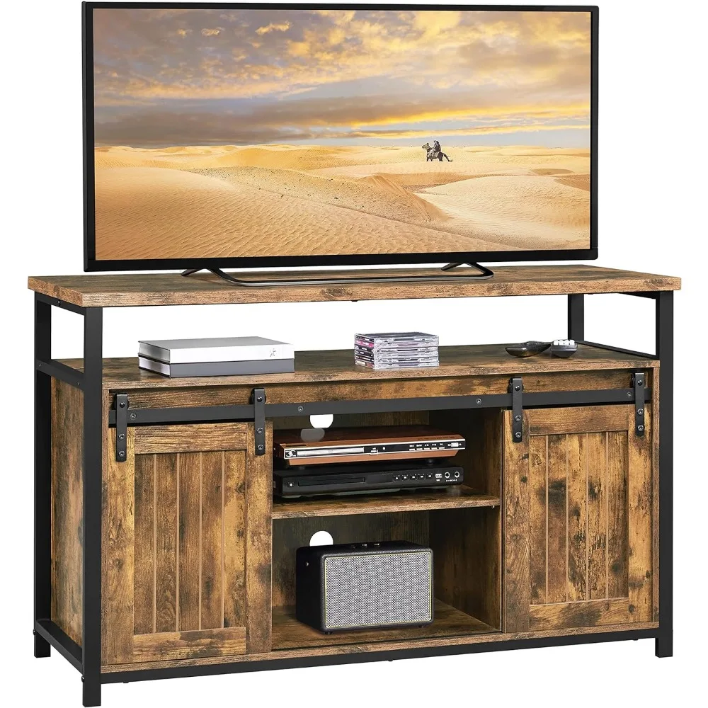 

Yaheetech TV Stand, Entertainment Center with Storage Cabinets for 55 Inches TV, Barn Door TV Stand with Height Adjustable