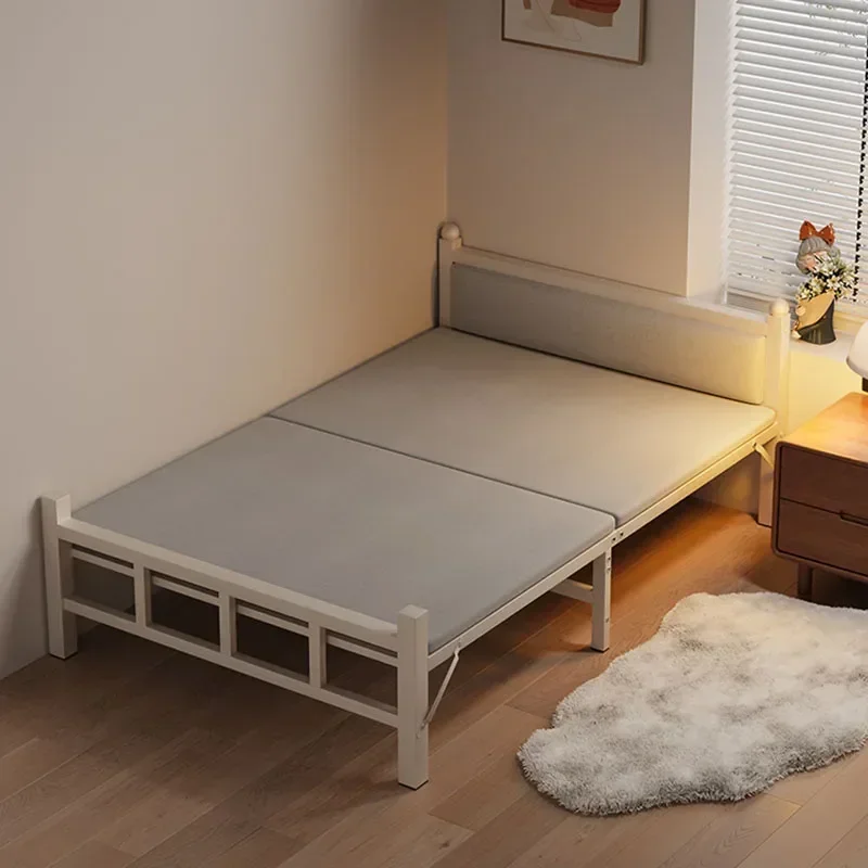 Multi Size Foldable Bed Solid Wood Single Adult Bed Heavy Duty Metal Frame Portable Space Saving Home Office Easy Assembly
