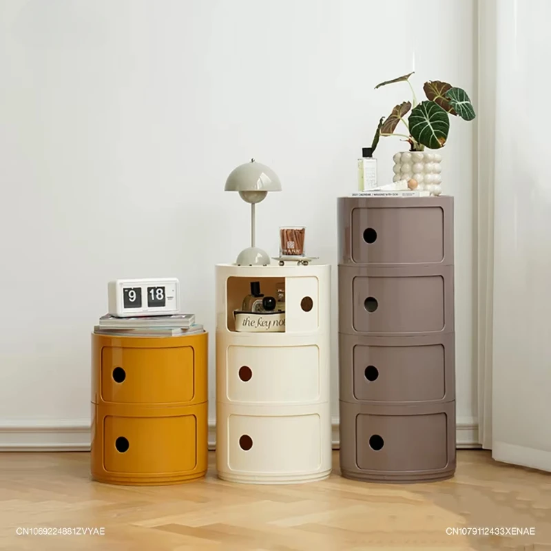 Modern Simple White Round Creative Mini Simple Small Side Table Nordic Bedside Table Portable Bedside Furniture