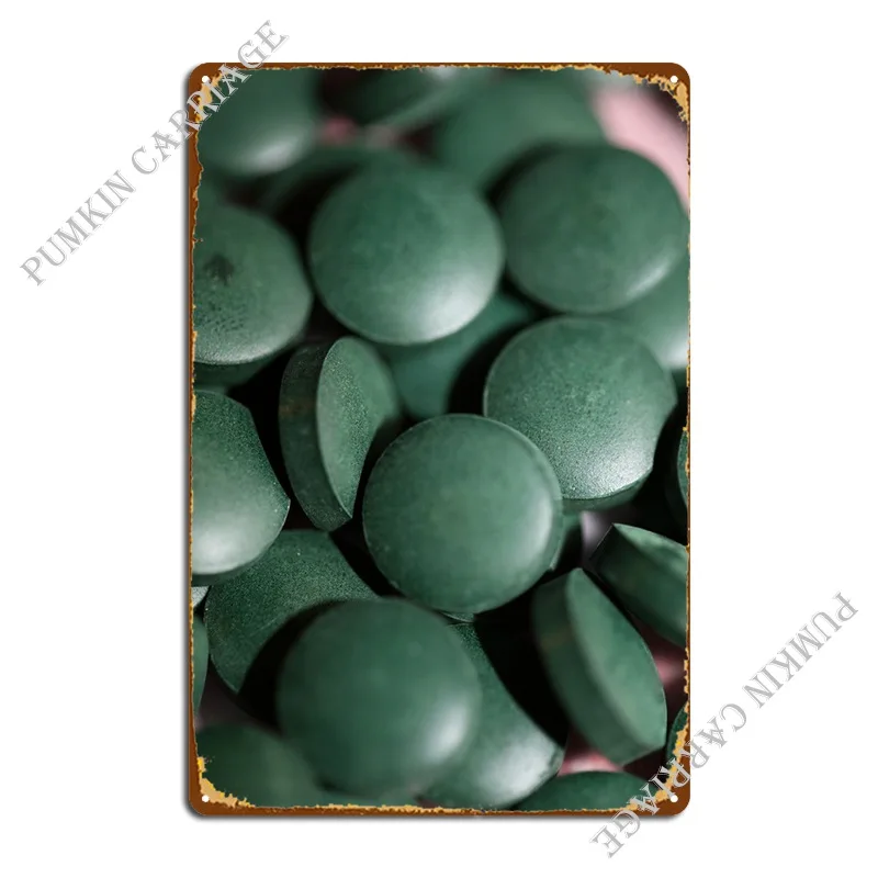 Spirulina Platensis Pills Metal Sign Designer Crea Crea Cinema Personalizza Tin Sign Poster