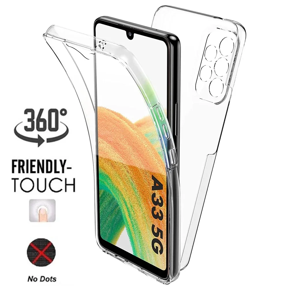 360° Full Cover Silikonhülle für Samsung Galaxy A33 A23 A73 A13 A52 A53 A32 A22 A51 A71 A70 A50 S22 Clear Hybrid PC Hard Coque_voghion.com