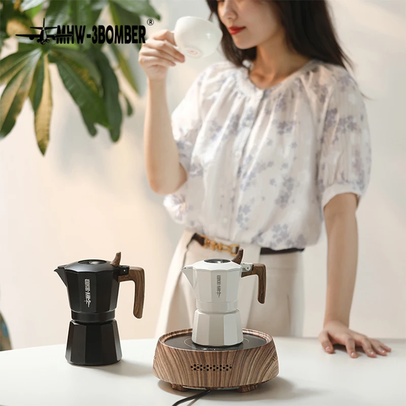 Fewb Mini 2-Cup Moka Pot, 100ML Stainless Steel Stovetop Moka Pot Dual Pipe  Coffee Maker, DIY Italian Style Espresso Maker Mocha Coffee Pot for Home