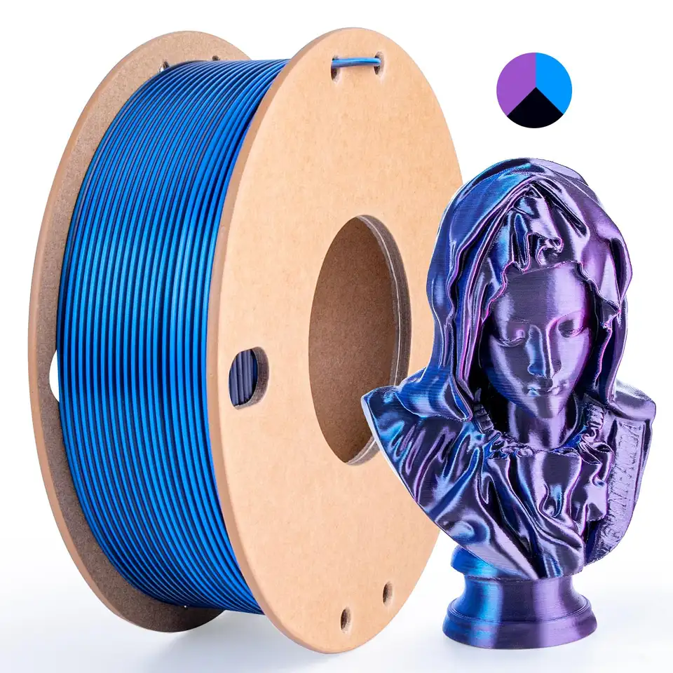Three Color PLA Silk Filament 250g per Roll Net Weight, Suitable for FDM 3D Printers, 1.75mm Silk PLA 3D Printing Material. image 14