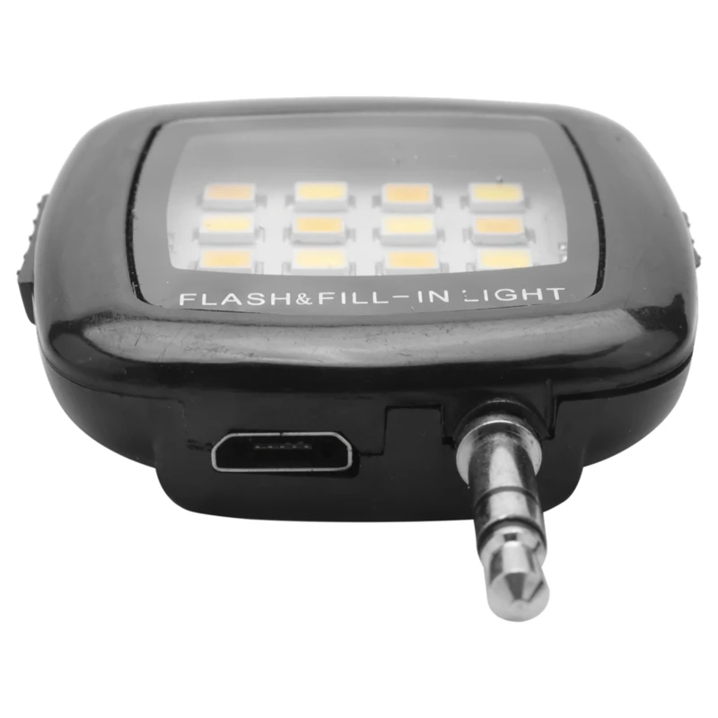 스마트 셀카 16 LED 카메라 플래시 필 라이트, 휴대폰 블랙, 3.5mm, 3 개