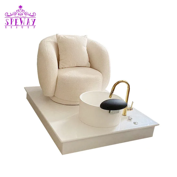 High Quality Luxury Beauty Hairdressing Nail Salon Spa Black Massage Foot Repair Chair With Ceramic Sink