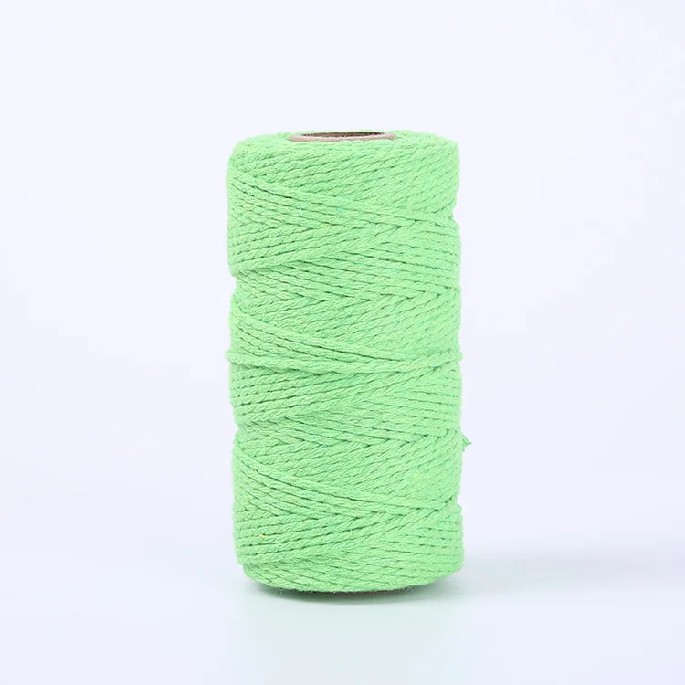 100M/Roll 2mm Cotton Rope Colorful Twine Macrame Cord Rope String Thread DIY Crafts Braided Twisted Cotton Home Textile Decor 
