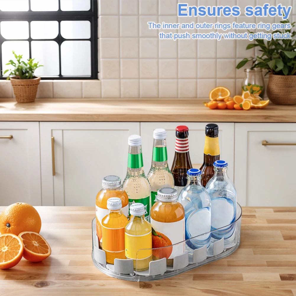 Kitchen Bottle Storage Rack for Bathroom Cabinet FridgeVanity(White transparent)