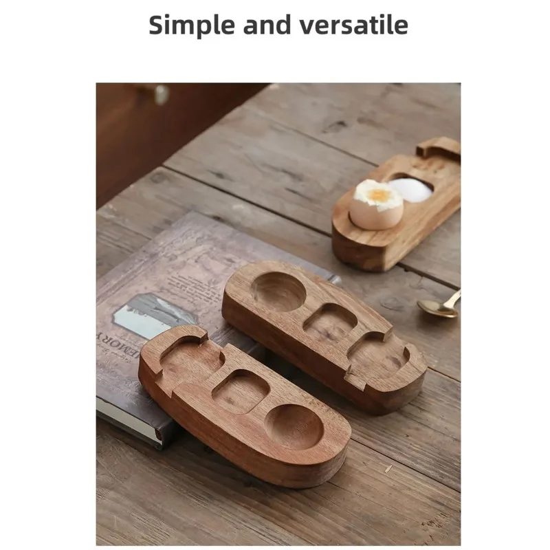 Handmade Natural Wood Egg Tray and Cup Holder Eco-Friendly Kitchen Organizer for Egg Storage and Display Creative Simple Design