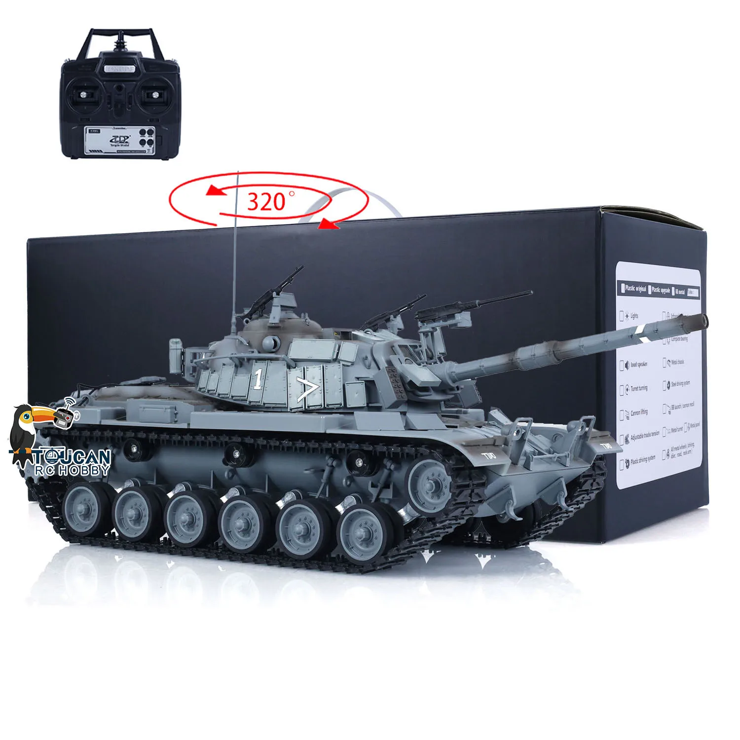 1/16 TOUCAN Tongde Israel Remote Control Infrared Battle Tanks M60W ERA RC Tank Vehicle Cars Model Vehicle Toys for Boys TH23295 3
