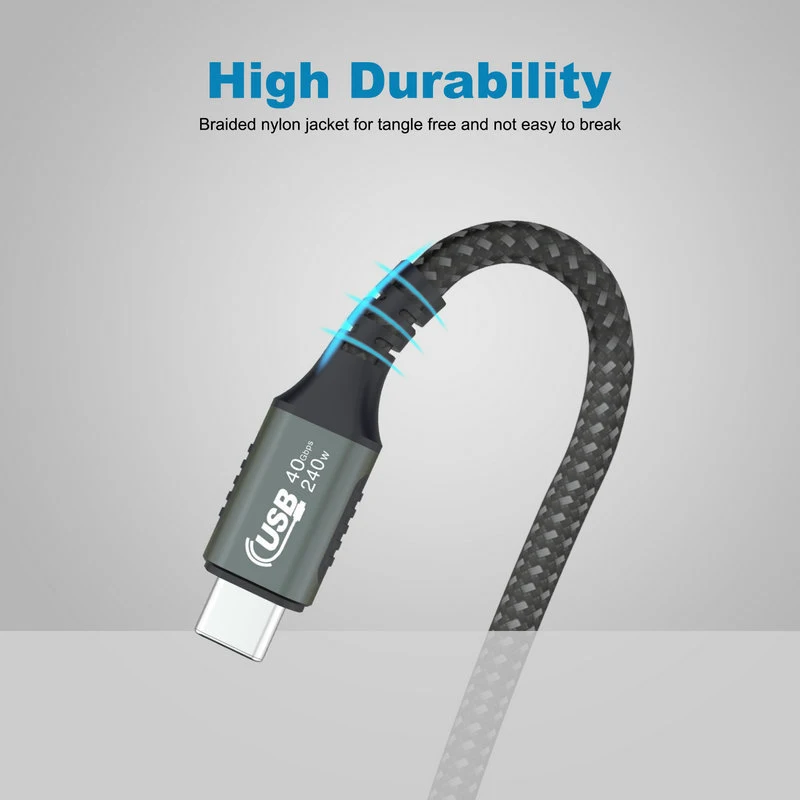 C 타입 고속 충전 케이블, 썬더볼트 4 USB C to C 데이터 전송 케이블, 1M, 1.5M, 2M, 40Gbps, PD 240W