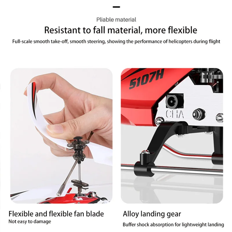 S107H  2.4G 3 Channel RC Helicopter Remote Control Helicopter Auto-hover Gyro Stabilization with LED light Mini RC Toy for Kids 4