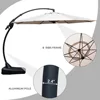 12FT Outdoor Offset Umbrella Large Round Aluminum Cantilever Umbrella with Base for Garden Deck Poolside (Champagne, 6
