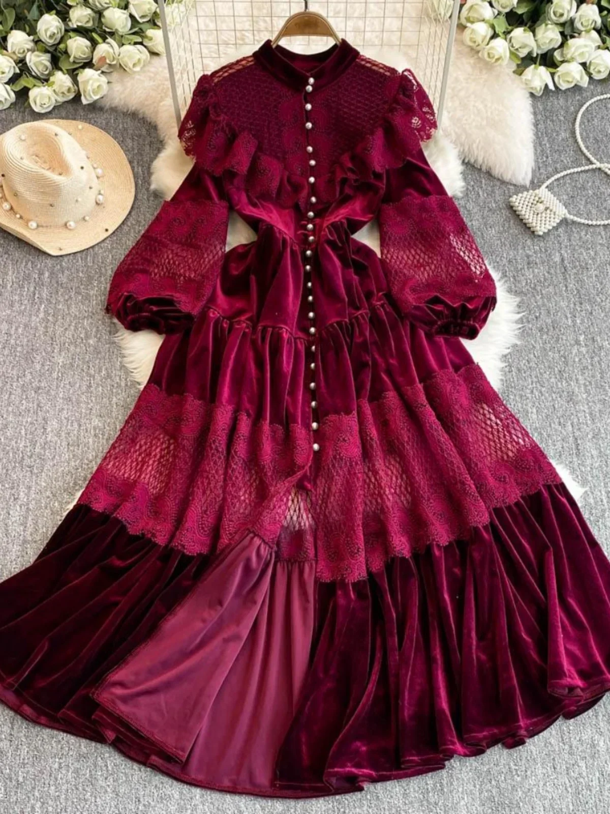 Ball Gown Aliexpress Vestido Terciopelo Velvet Quinceanera Dress: Princesa  PR30136 Dark Purple/Gold 00