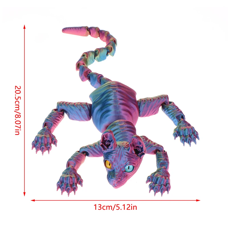 3D Printed Sphinx Cat 3D Printed Animal Toys Realistic Hairless Cat Figurines Articulated Cat Toys Cute Kitten Toys For Cat Love 6