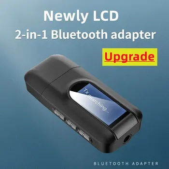 블루투스 5.0 오디오 송신기 리시버 LCD 디스플레이, 3.5mm AUX RCA 스테레오 무선 어댑터, PC TV 자동차 헤드폰용 USB 동글