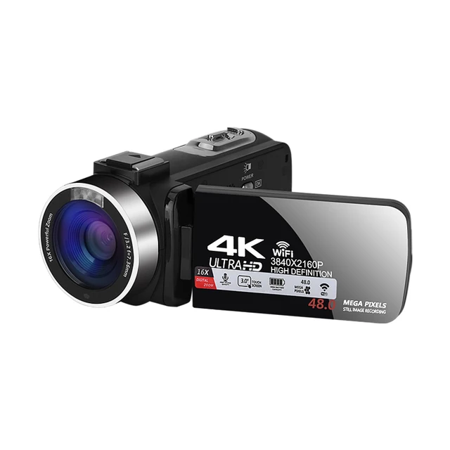 UHD 4K 브이로그 비디오 카메라, 유튜브 틱톡 와이파이 라이브 스트리밍 웹캠, 야외 디지털 캠코더, 휴대용 블로거 레코더, 18X
