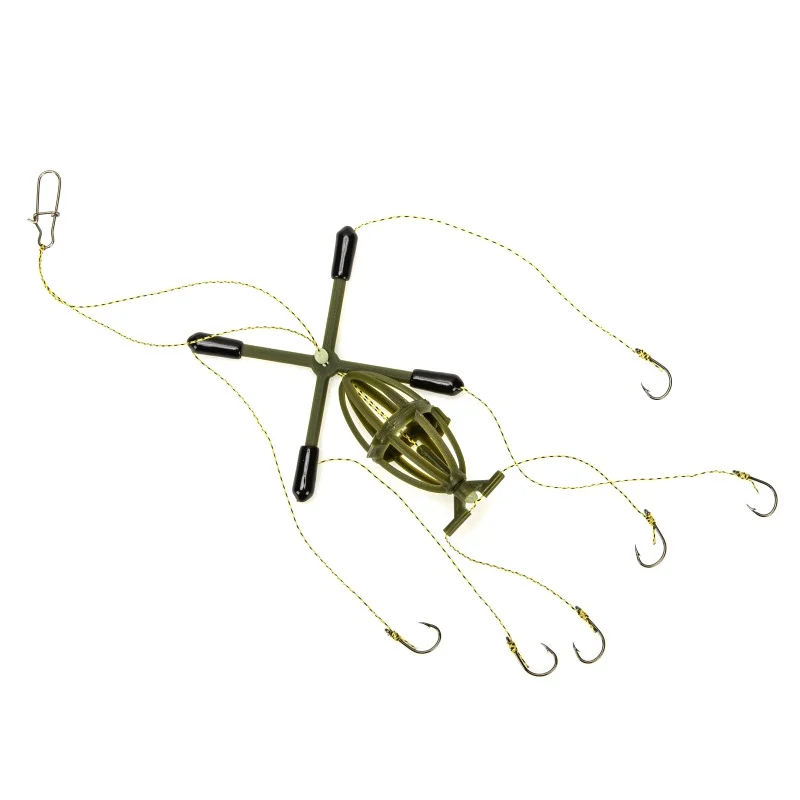 

Four Forks Anti-hanging Silver Carp And Bighead Pole Pole Double Hook Bait Cage ABS Float Fishing Tie The Finished Line Hook