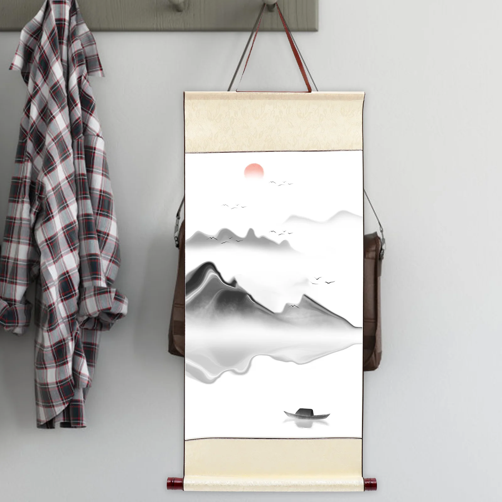 중국 서예 종이 스크롤 종이, 중국 서예 빈 그림 종이, 걸이식 벽 스크롤, 라이스 롤 소품