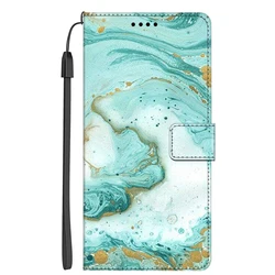 Elegant Marble Magnetic Wallet Stand Leather Flip Cover with Card Holder for Nokia XR21 (Clear)