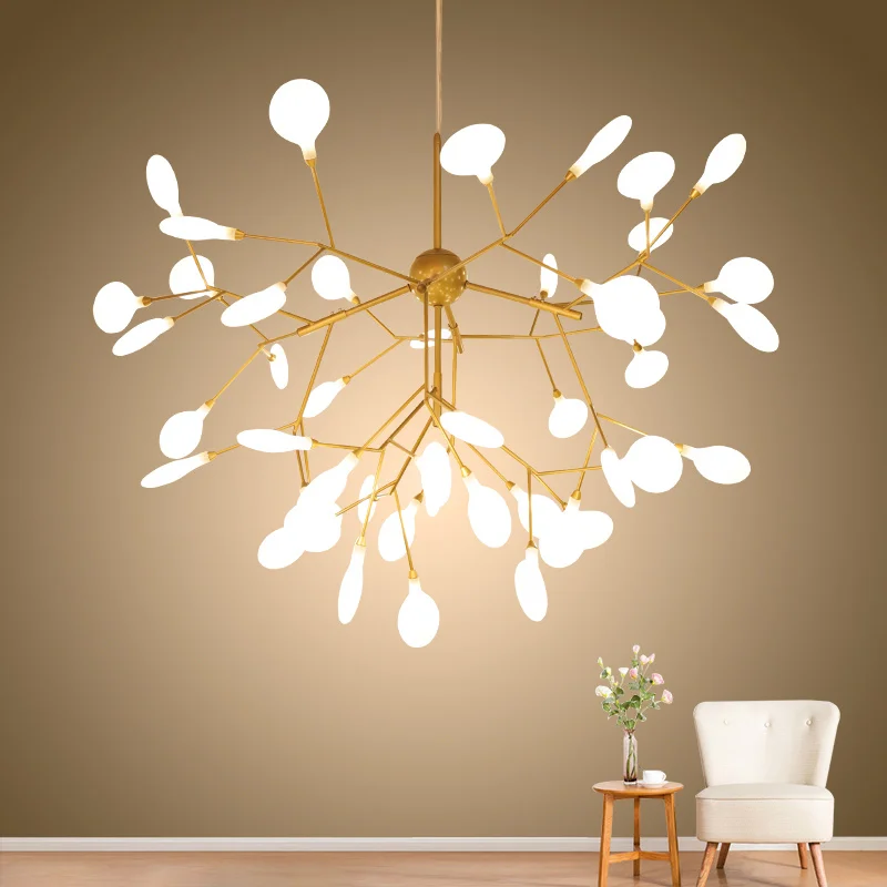 

Modern Firefly LED Chandelier Lights For Room Living Room Bedroom Home Deco Lamp Gold Black Indoor Hang Lighting Fixture Lights