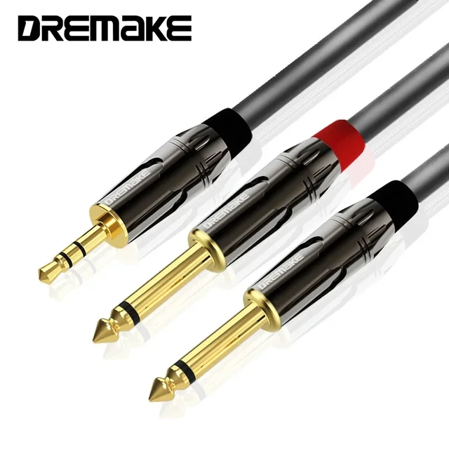 6.35mm TRS Male to 8 Pin Male Audio Cable for iPhone / iPad 3m