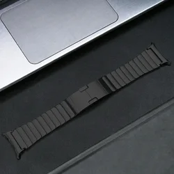Sleek Stainless Steel Metal Quick Fit Strap - Premium No Gap Wristband Bracelet - Galaxy Ultra 47mm (Black)