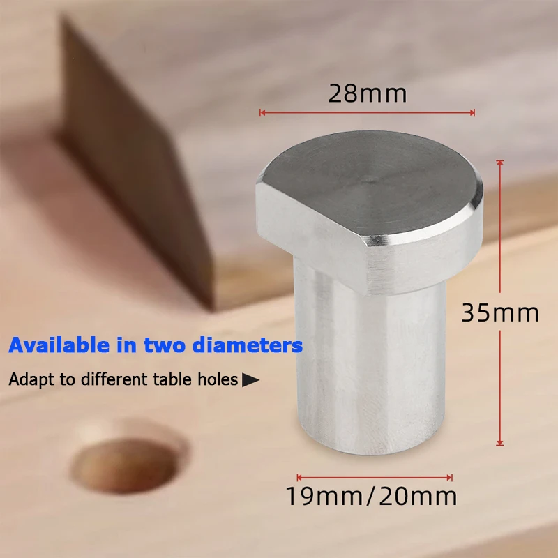 4개 벤치 도그 작업대 페그 브레이크 스테인레스 스틸 스톱 클램프 Φ19/20mm 포지셔닝 플레닝 플러그 상점 필수 목공 도구