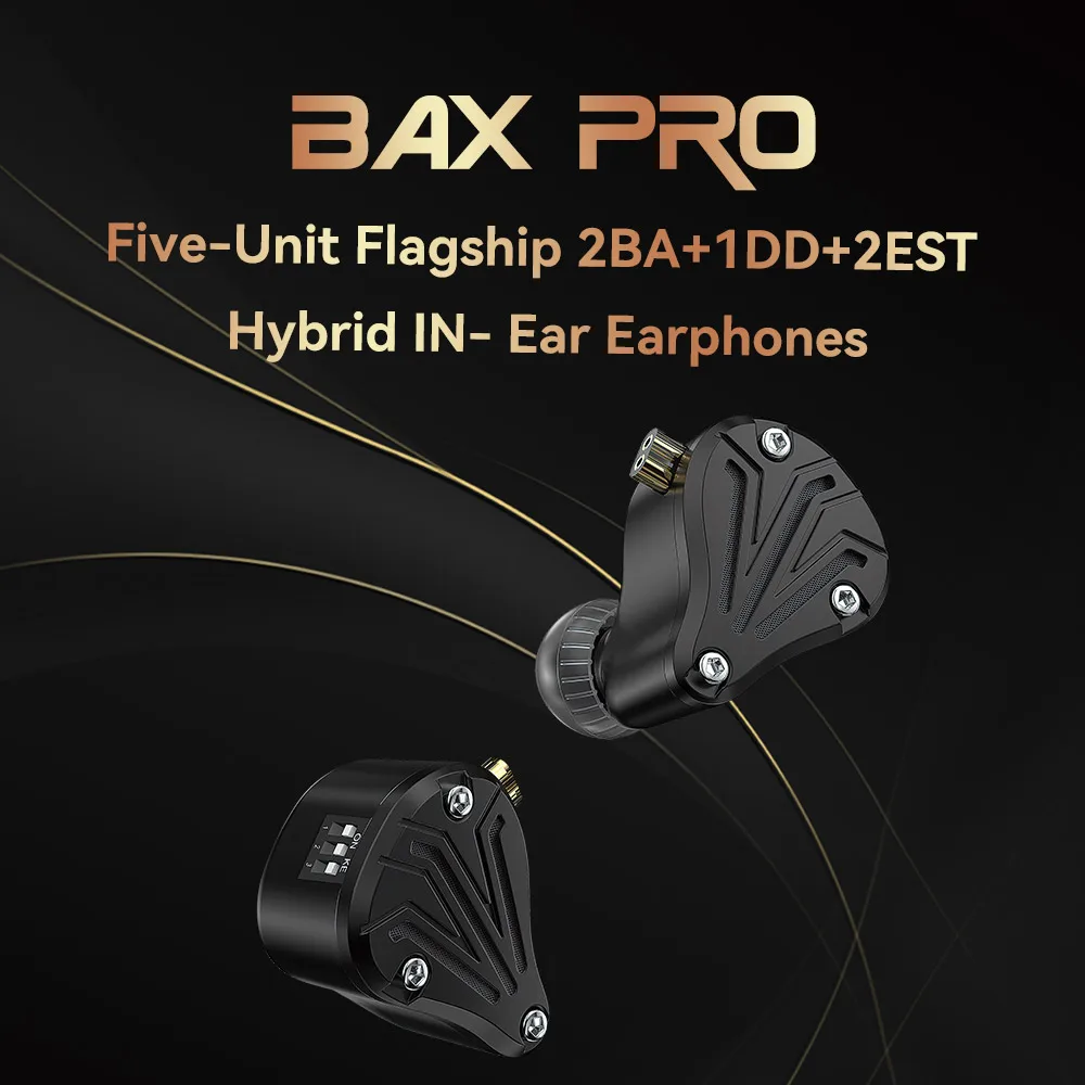 TRN BAX Pro 2BA 1DD 2EST Tribrid Metal In Ear Earphones IEM HIFI 
