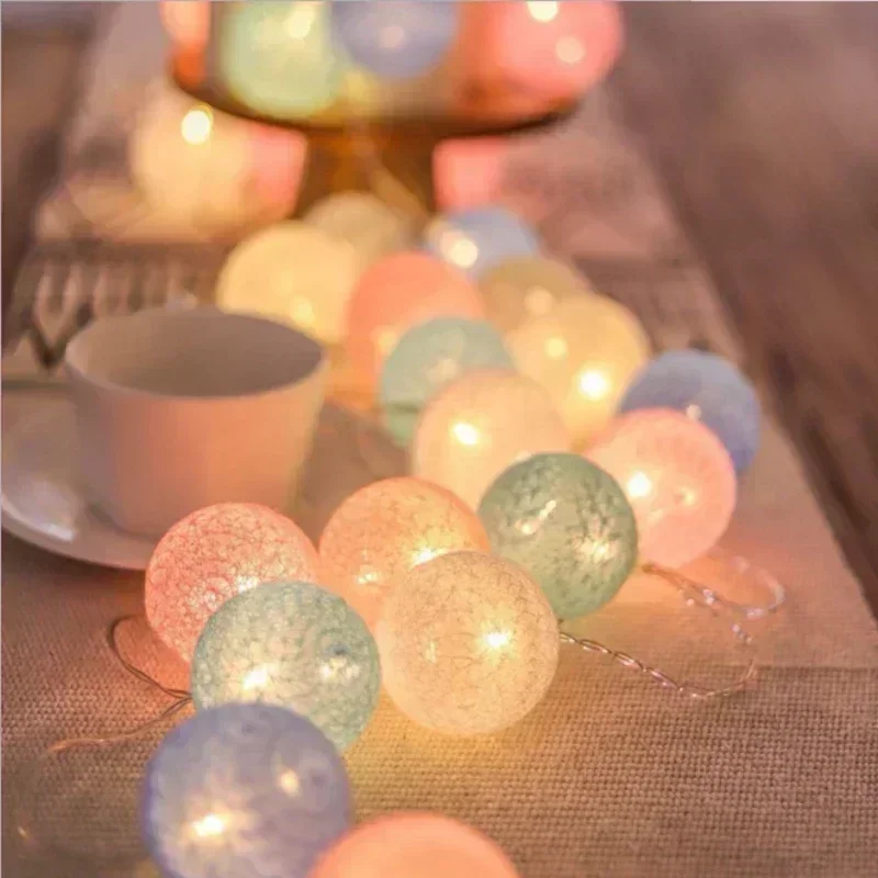 LED string lights 20LED Ball String Lights Lantern Rattan Battery or USB Control Wedding Christmas Decor Lighting Home Party Garden Ornament Lamps decorative lights string lights led fairy lights
