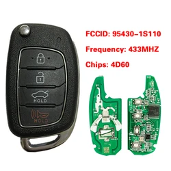 CN020051 Genuine Flip Key For Hyundai HB20 2016-2019 Remote Key with 433MHZ 4D60 Chip PN 95430-1S110 Only PCB OEM