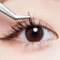 Stainless Steel Straight and Curved Eyelashes Tweezers Eyelash Extension Tweezers False Eyelashes Nail Art Makeup Tools 1