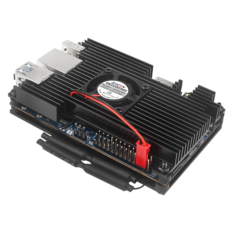 Orange Pi 5 Aluminum Alloy Case Active & Passive Metal Cooling Enclouse with Fan