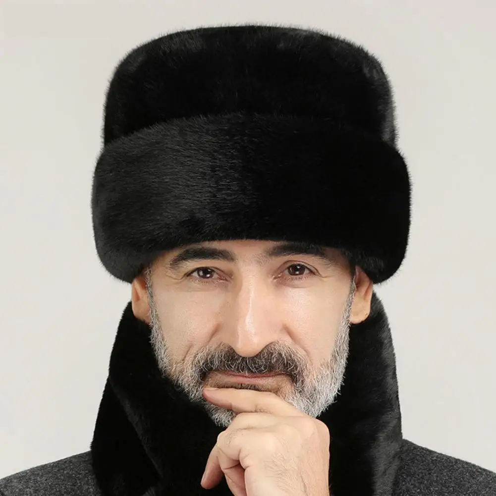

Непромокаемая плюшевая шапка, Зимняя мужская шапка из искусственного меха, утолщенная плюшевая непродуваемая ветрозащитная модная уличная аксессуар, Мужская зимняя шапка