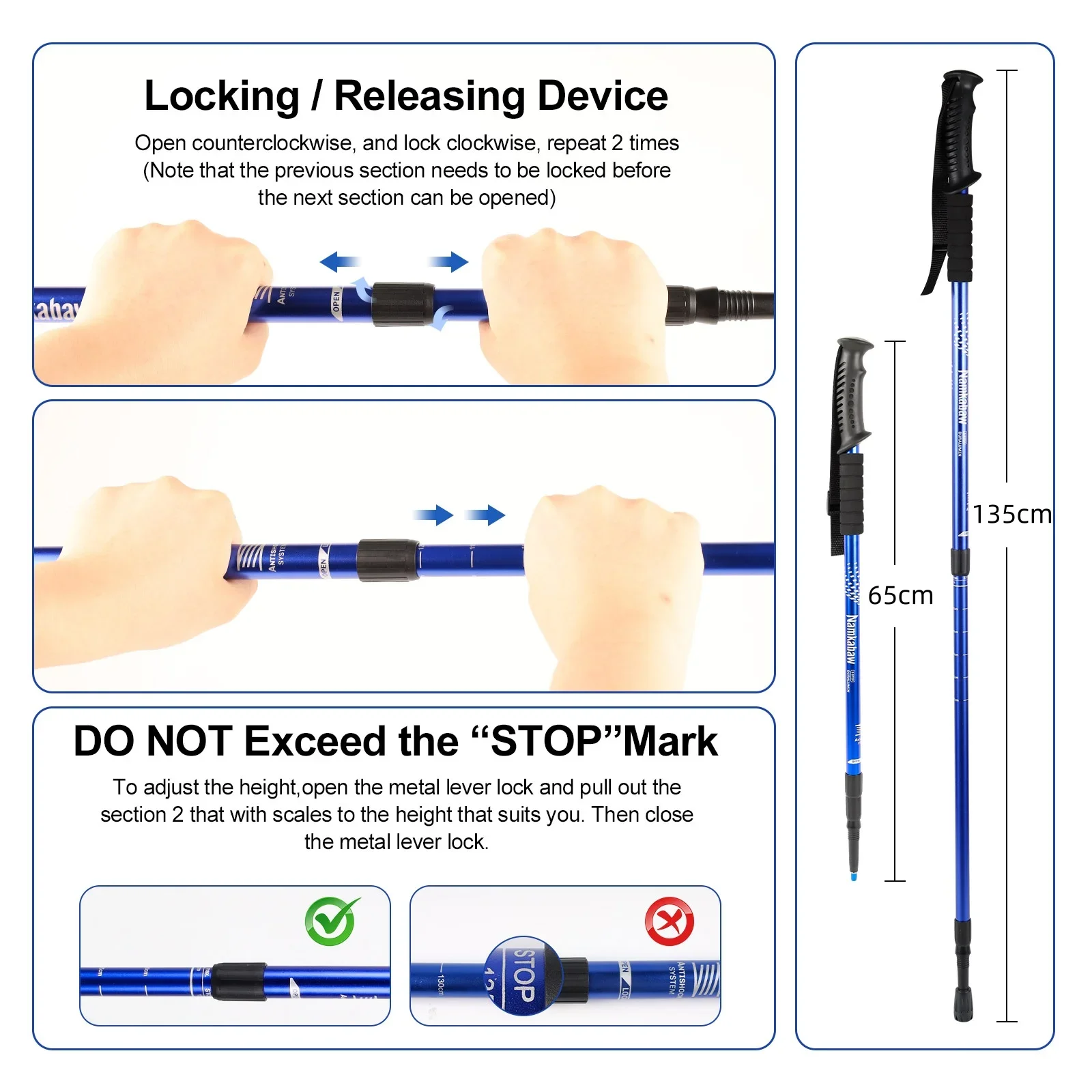 NONECN ultralight trekking poles image 3