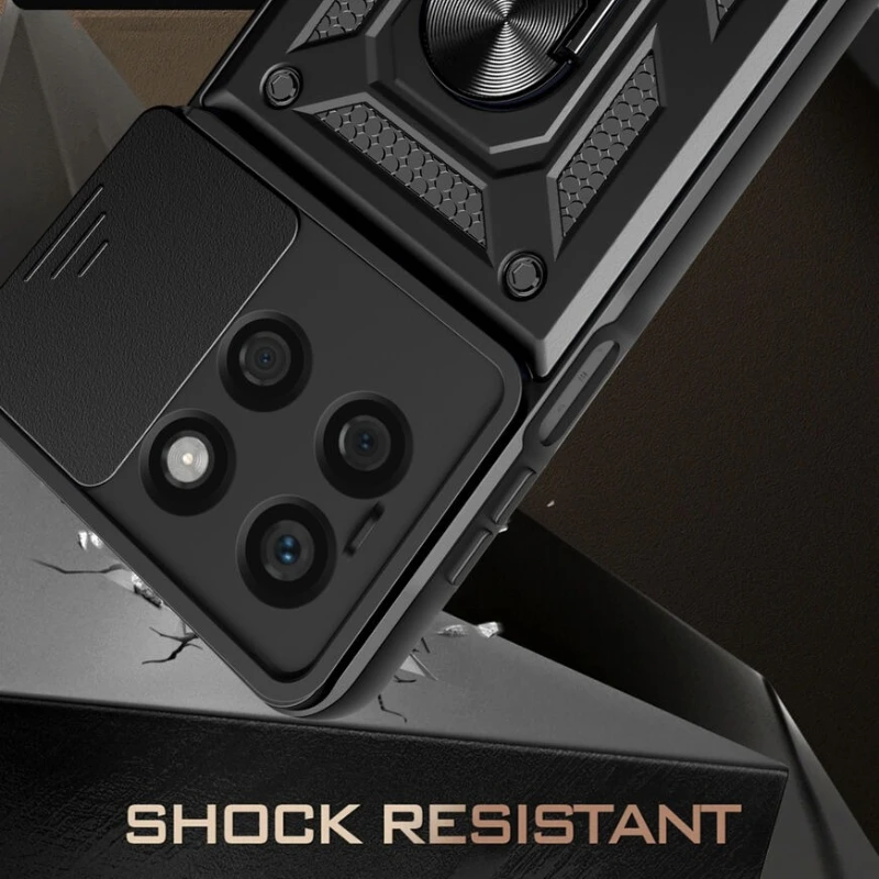 Enhanced Armor Case with Ring Magnetic Holder and Lens Protection