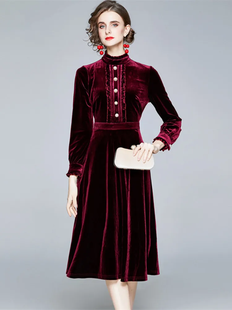【送料&関税込】Balmain Velvet Dress With Stand-up Collar Embroidered velvet halterneck dress black black - Women