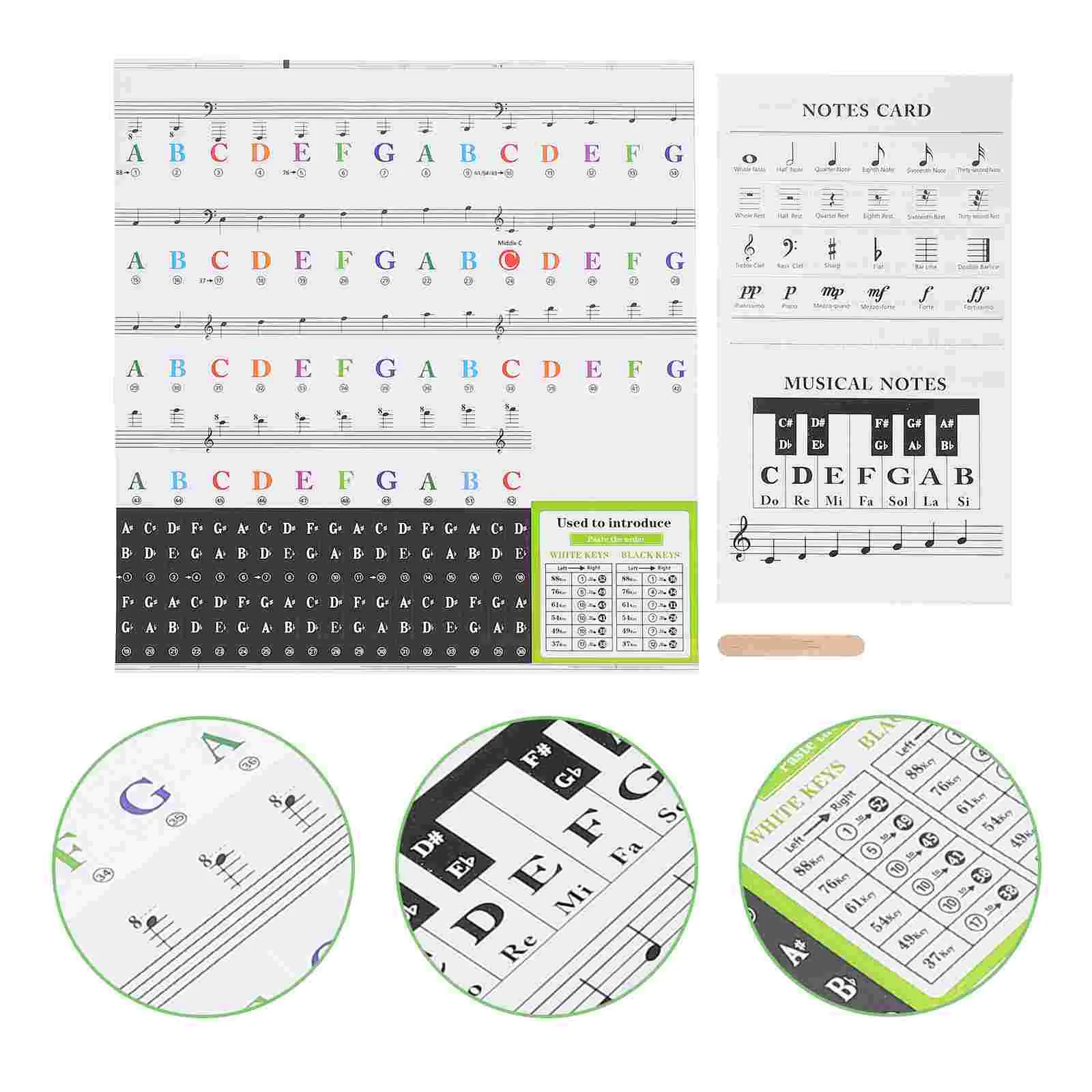 

1Set Professional Piano Introduction Stickers Practical Piano Keyboard Stickers